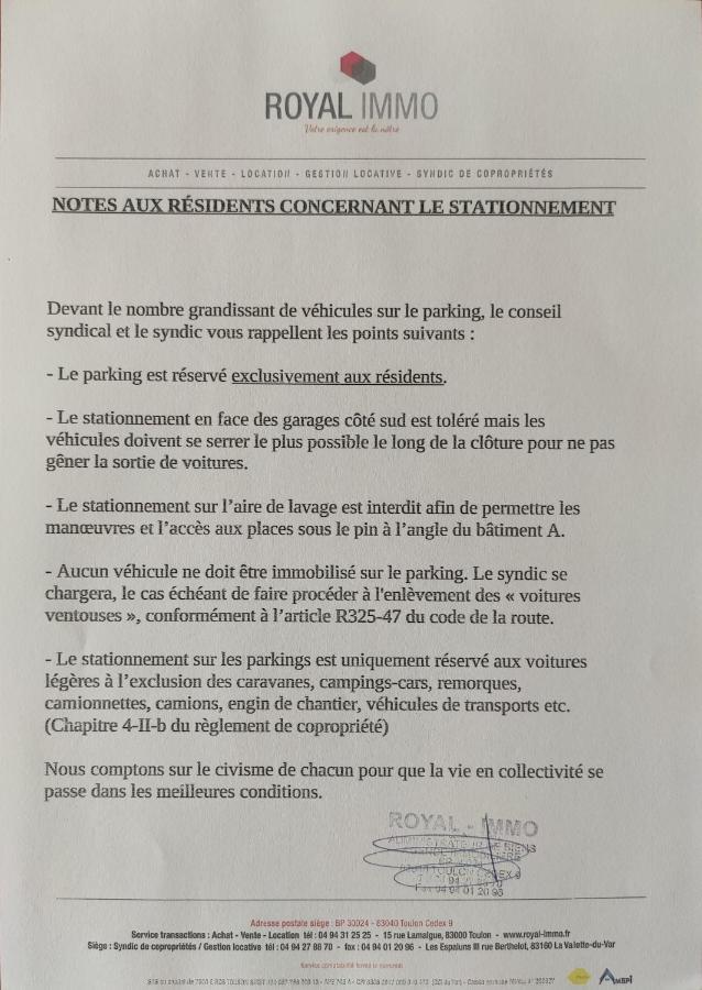 T3 Appartement Dans Residence - Parking - Balcon - Wifi - Clim La Valette-du-Var Exterior foto